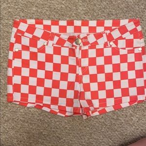 Peach and white checker size 11 junior shorts